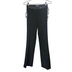 Absolu Paris Faux Leather Trim Side Lace Trousers, Size FR 36/US 2
